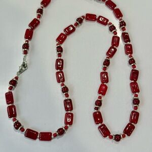 Elegant Red Beaded Necklace